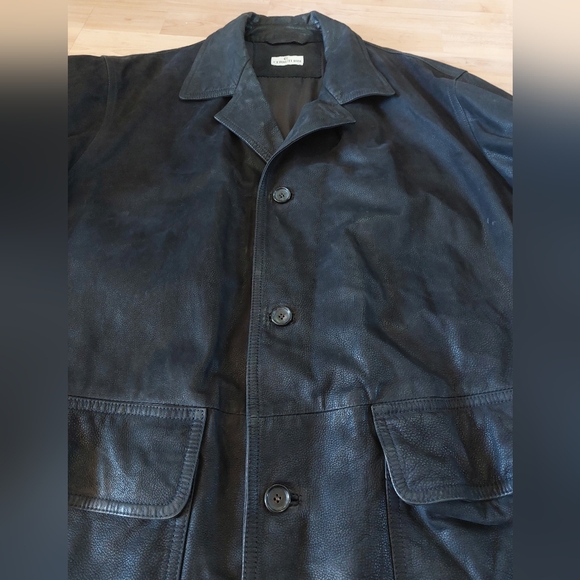 💃😎🧨💥Men's black leather lambswool jacket. Made in Italy .Cerruti 1881 - Picture 2 of 12